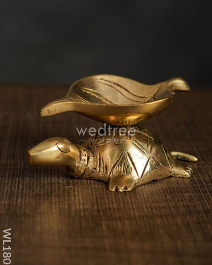 Brass Tortoise Diya - Wl1802