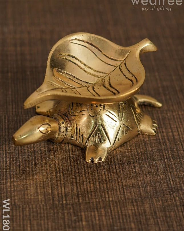 Brass Tortoise Diya - Wl1802