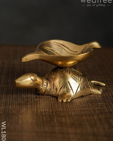 Brass Tortoise Diya - Wl1802