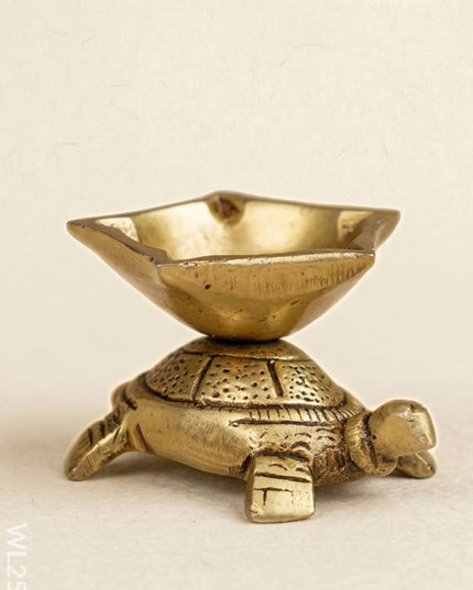 Brass Tortoise Diya - WL2541 - Brass Diya