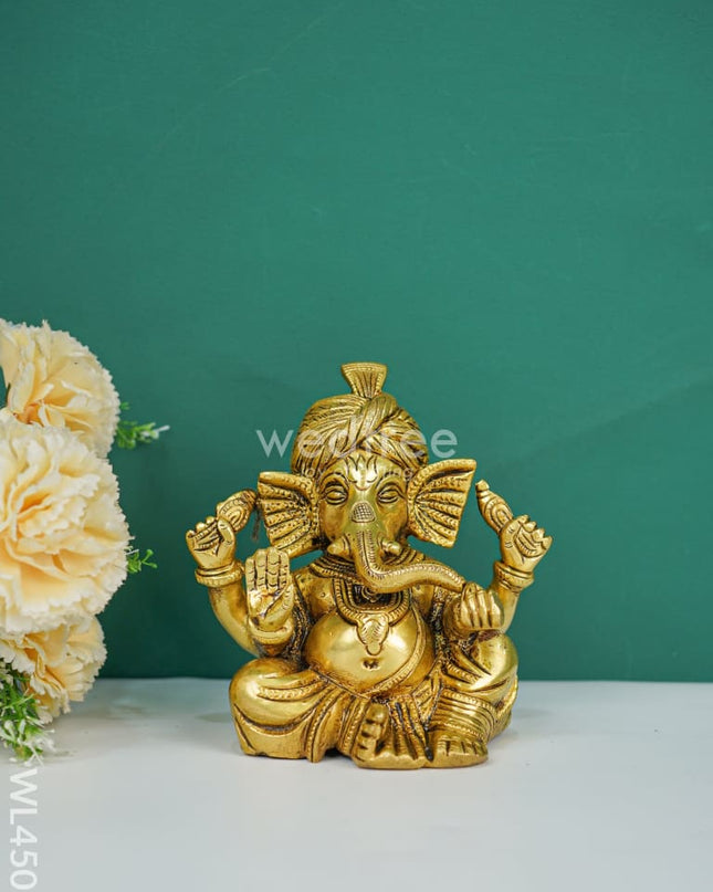 Brass Turban Ganesha - Wl4505 Figurines