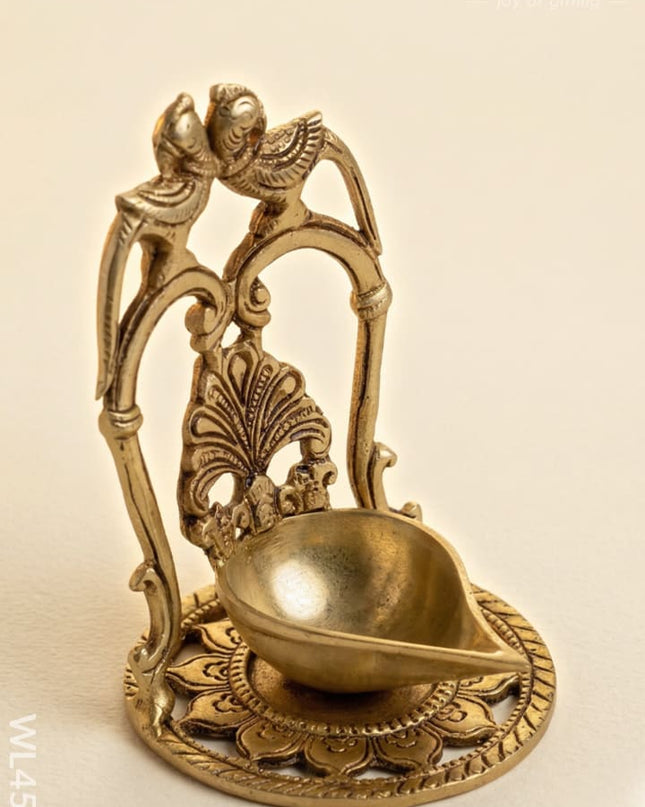 Brass Twin Parrot Diya - WL4503 - Brass Diya