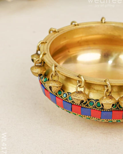 Brass Urli With Bells - Wl4175