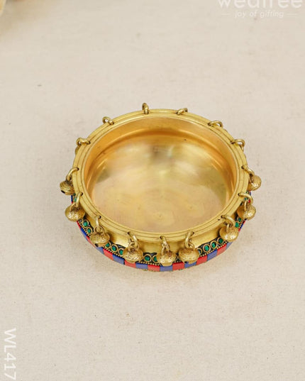 Brass Urli With Bells - Wl4175