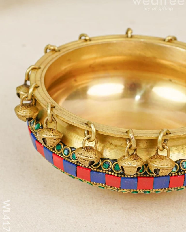 Brass Urli With Bells - Wl4175