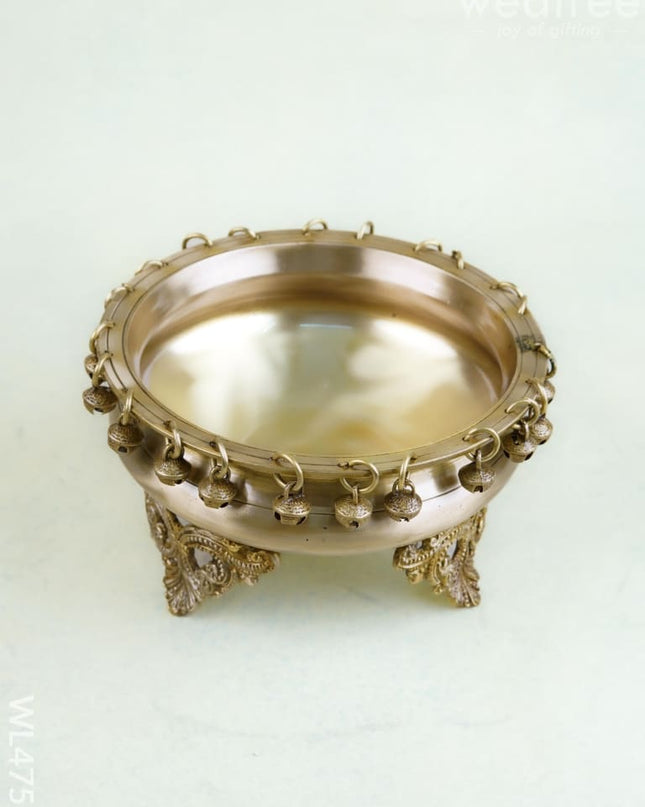 Brass Urli with Bells - WL4758 - Brass Urli