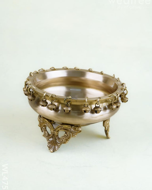 Brass Urli with Bells - WL4758 - Brass Urli