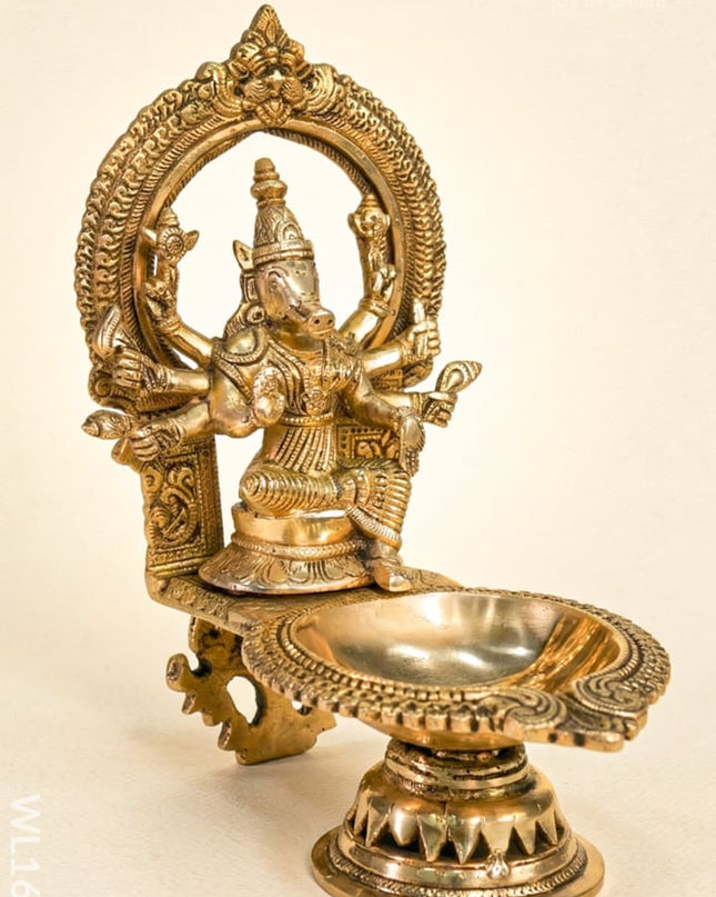 Brass Varahi Devi Diya - WL1689 - Brass Diya