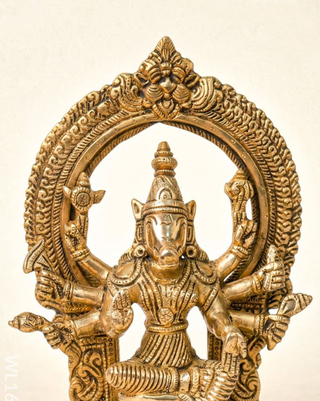 Brass Varahi Devi Diya - WL1689 - Brass Diya