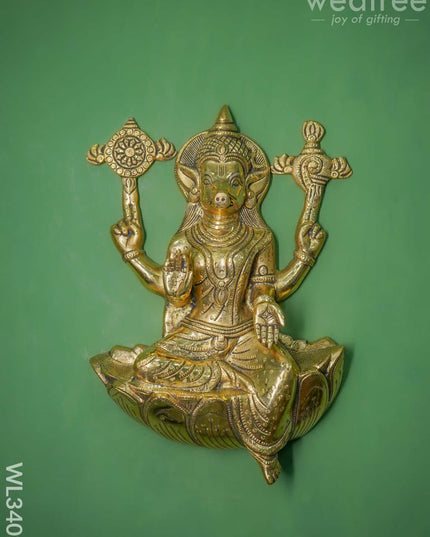 Brass Varahi Amman Wall Hanging - Wl3409 Figurines