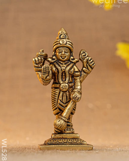 Brass Vishnu Lakshmi Idol - 4 inch - WL5289 - Brass Figurines