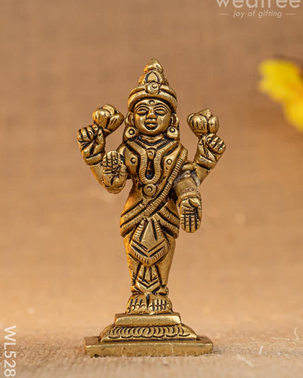 Brass Vishnu Lakshmi Idol - 4 inch - WL5289 - Brass Figurines