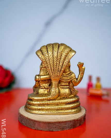 Brass Vishnu Lakshmi Idol - 4 inch - WL5486 - Brass Figurines