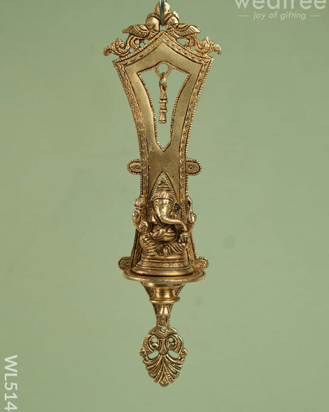 Brass Wall Hanging Ganesha - 13 inch - WL5140 Brass Decor