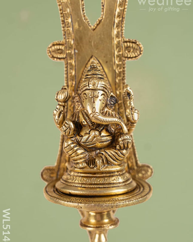 Brass Wall Hanging Ganesha - 13 inch - WL5140 Brass Decor