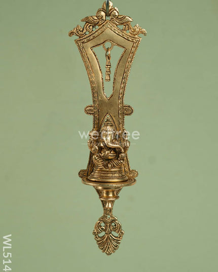 Brass Wall Hanging Ganesha - 13 inch - WL5140 Brass Decor