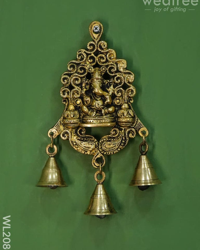 Brass Wall Hanging Ganesha - Wl2080 Figurines
