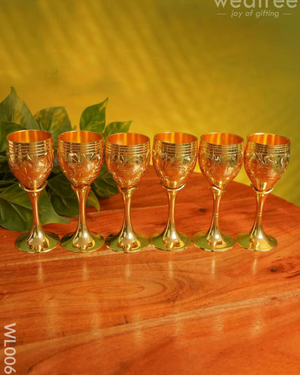 Brass Wine Glass Set - Wl0066 Utility