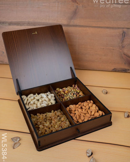 Brown Annapakshi Dry Fruit Box- 10x10 inch - WL5384-2 - Dry Fruit Box