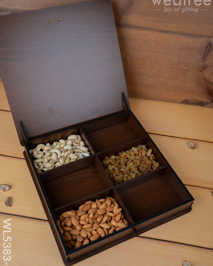 Brown Annapakshi Dry Fruit Box - 12x12 inch - WL5383-2 - Dry Fruit Box