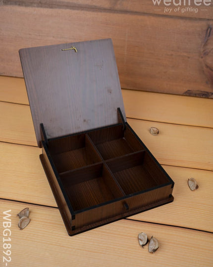 Brown Dry Fruit Box - Annapakshi Design - 8x8 inch - WBG1892-2 - Dry Fruit Box RG