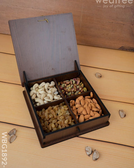 Brown Dry Fruit Box - Annapakshi Design - 8x8 inch - WBG1892-2 - Dry Fruit Box RG