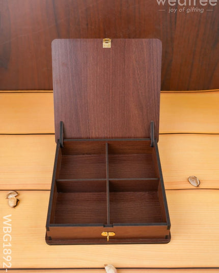 Brown Dry Fruit Box - Annapakshi Design - 8x8 inch - WBG1892-2 - Dry Fruit Box RG