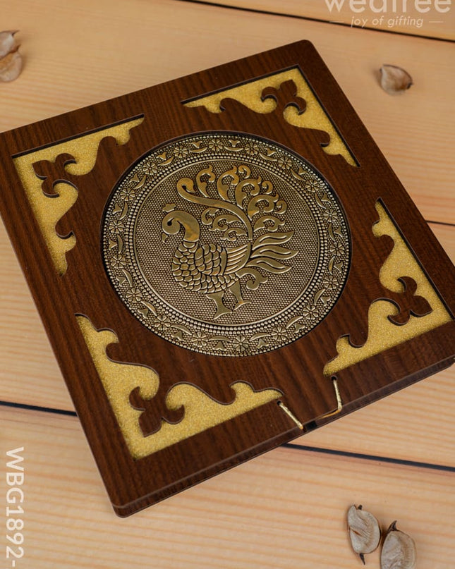 Brown Dry Fruit Box - Annapakshi Design - 8x8 inch - WBG1892-2 - Dry Fruit Box RG