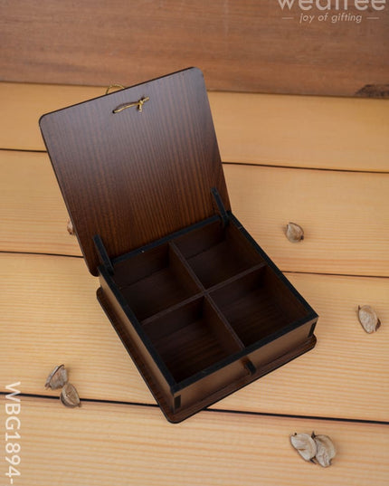 Brown Floral Dry Fruit Box - 6x6 inch - WBG1894-2 - Dry Fruit Box RG