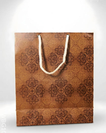 Brown Floral Printed Paper Bag - WBG1000 - Paper Bags