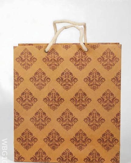 Brown Floral Printed Paper Bag - WBG1000 - Paper Bags
