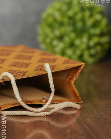 Brown Floral Printed Paper Bag - WBG1000 - Paper Bags