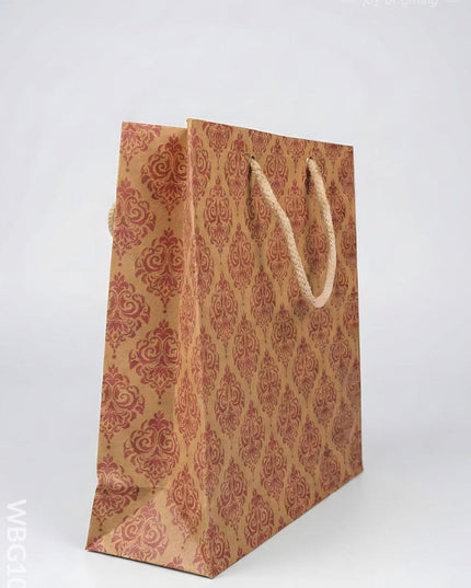 Brown Floral Printed Paper Bag - WBG1000 - Paper Bags