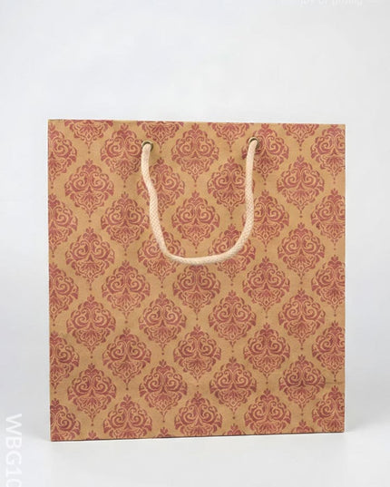 Brown Floral Printed Paper Bag - WBG1000 - Paper Bags