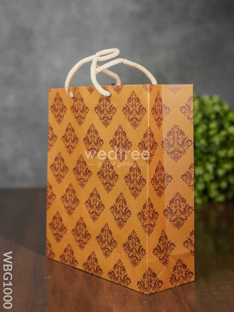 Brown Floral Printed Paper Bag WBG1000 – Wedtree
