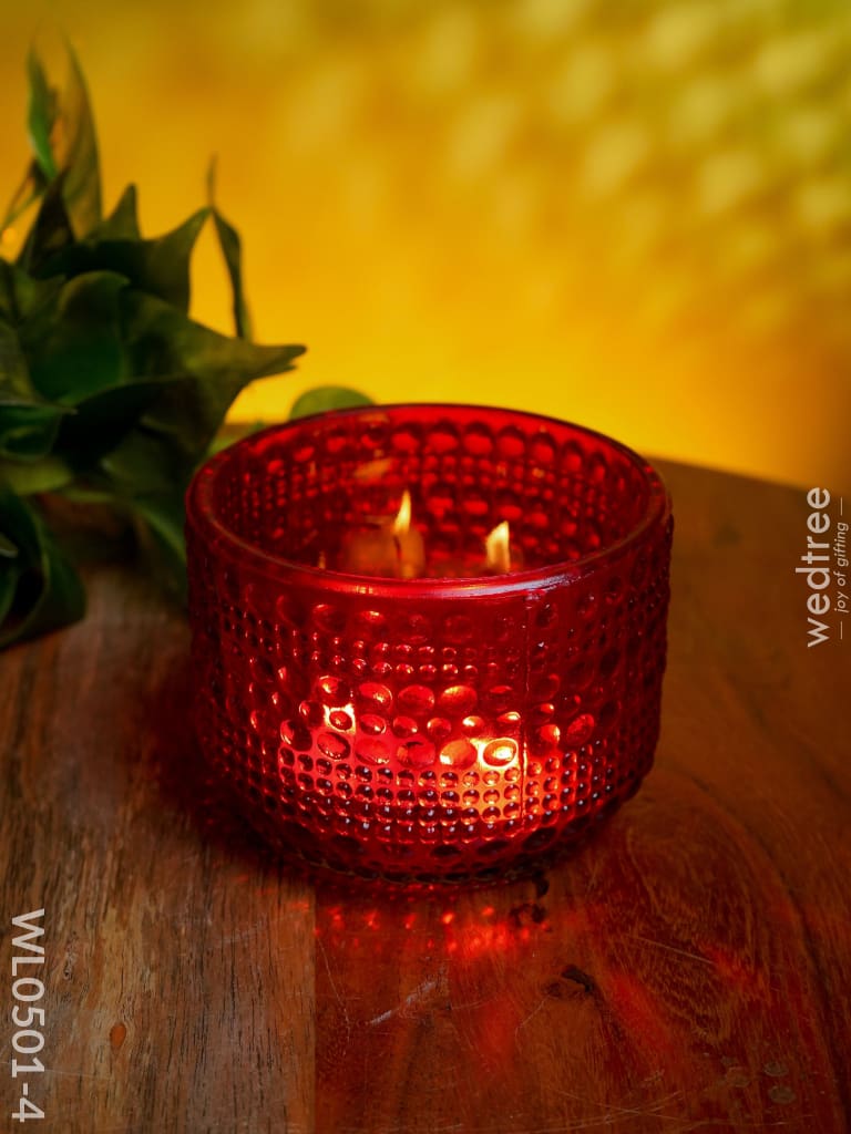 Bubble Textured Votive (4 Inch) - Wl0501 Maroon Candles And Votives