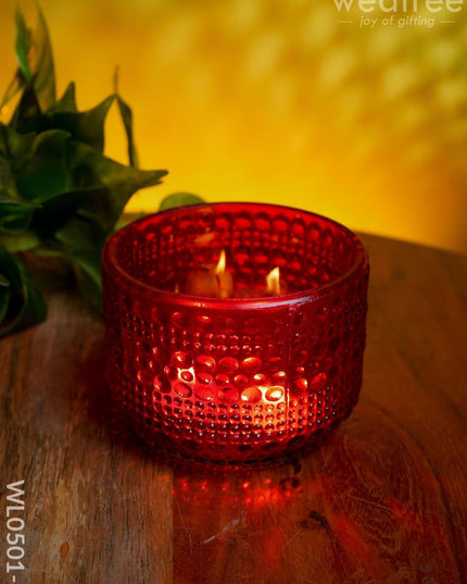 Bubble Textured Votive (4 Inch) - Wl0501 Maroon Candles And Votives