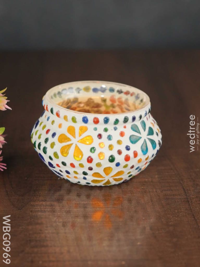 Candle Holder With Mosaic Art - Wbg0969 Candles