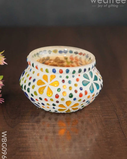 Candle Holder With Mosaic Art - Wbg0969 Candles