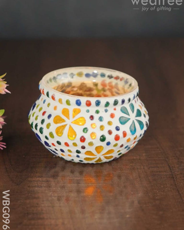 Candle Holder With Mosaic Art - Wbg0969 Candles