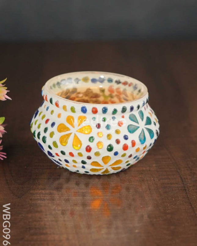 Candle Holder With Mosaic Art - Wbg0969 Candles
