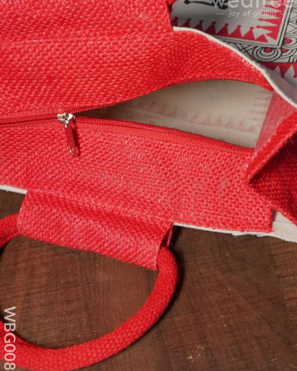 Canvas And Jute Bag With Warli Prints - Wbg0089 Bags