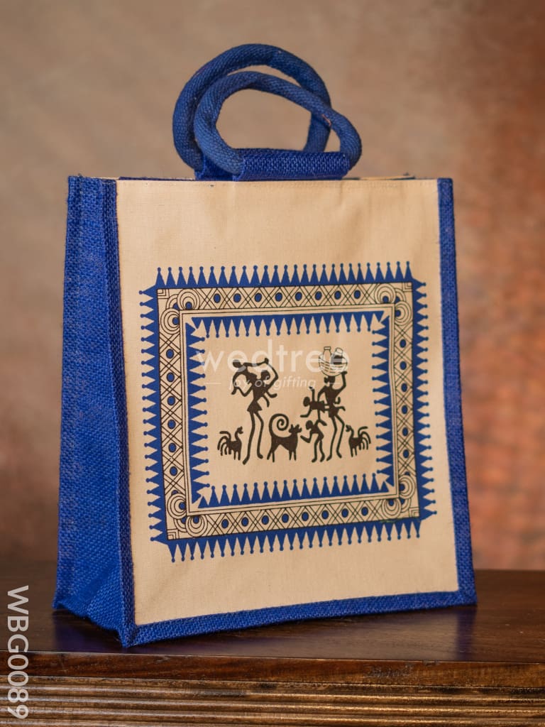 Canvas and Jute Bag with Warli Prints WBG0089