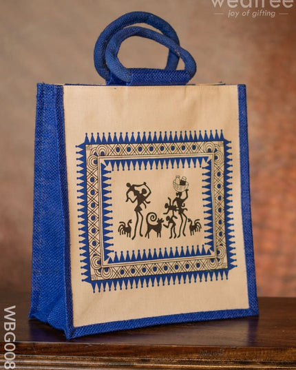 Canvas And Jute Bag With Warli Prints - Wbg0089 Bags
