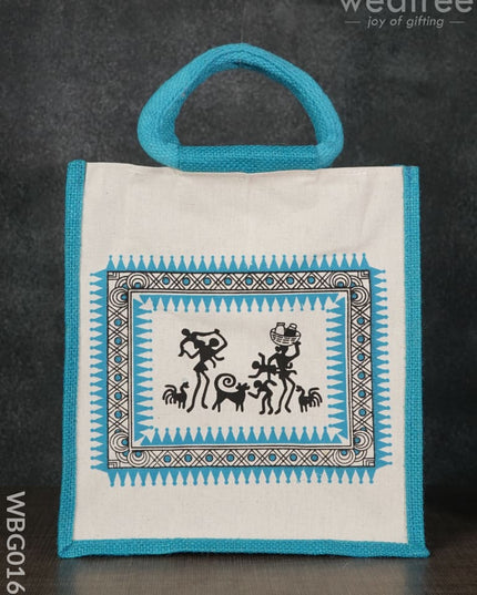 Canvas And Jute Bag With Warli Prints - Wbg0166 Bags