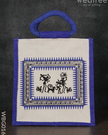Canvas And Jute Bag With Warli Prints - Wbg0166 Bags
