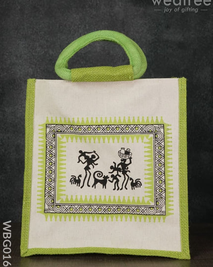 Canvas And Jute Bag With Warli Prints - Wbg0166 Bags