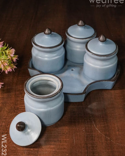 Ceramic Pickle Jar - ( Set Of 4 ) Dusky Lavender Wl2326 Ceramics