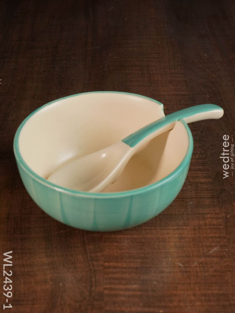 Ceramics Bowl With Spoon Set - Wl2439