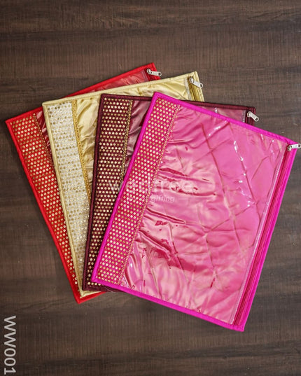 Chamki Embroidery Work Saree Cover Combo - Set Of 4 Ww0013 Bags